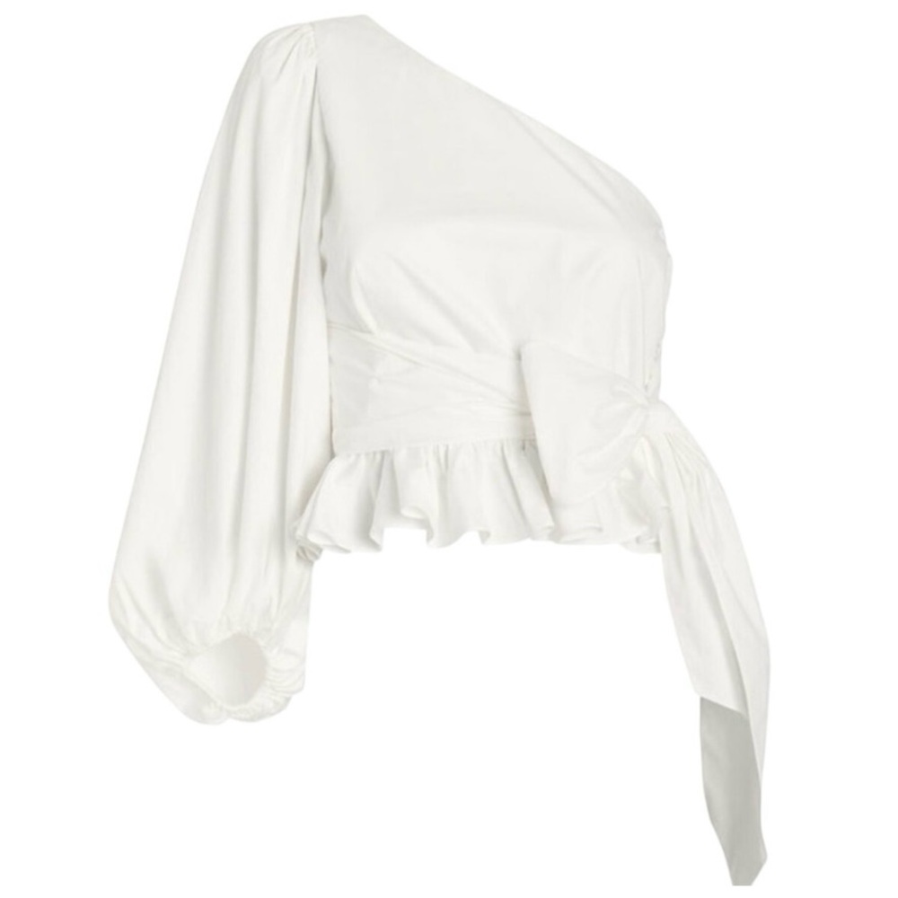 Shona Joy White One-Shoulder Blouse